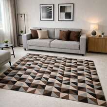 Jacquard Rug 3.00 M X 2.00 M Non-Slip Geometric Living Room Office Bedroom - 達拉焦糖色/黑色 - 查看 4