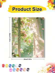 Spring Window Floral DIY Digital Oil Painting Canvas Handmade Adult Home Wall Decor Art Set Holiday Gift - Sets - View 9