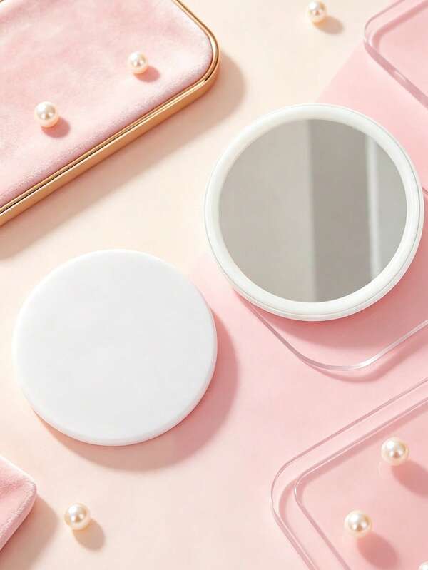 1pc Mini Foldable Round Makeup Mirror, Portable Pocket Wallet Mirror, Suitable For Women's Travel And Daily Use, Ideal Mother's Day Gift