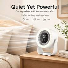 USB Rechargeable Quiet Desktop Fan, 3-In-1 Desktop Wall-Mounted Fan Light With 3600mAh Battery Capacity, LED Battery & Wind Speed Display, 3-Color Adjustable Light, 0-10 Adjustable Wind Speed, 180° Tilting Head, Suitable For Study, Office, Bedroom, Dorm, Kitchen, Living Room - 1 Pc - View 4
