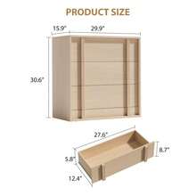 Modern Vertical Handle Bedside Table – 3/4/5 Drawers Wooden Bedside Cabinet – Space-Saving Storage for Bedroom, Living Room, Entryway – Natural Oak - Naturfarben, 3 Schubladen - Übersicht 8