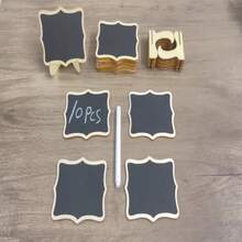 30Pcs/15set Food Small Blackboard Sign, With Column Bracket, Wedding Sign, Small Blackboard, Food Sign, Seat Card, Information Board, Message Board Wooden Craftsmanship, Party Supplies And Event Decoration - 30 Pieces/15 Sets - View 11
