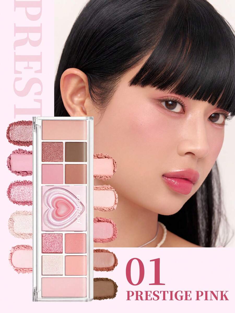 PERIPERA All Take Mood Like Palette #01 Prestige Pink 1 盤,多功能眼影腮紅打亮盤,柔粉棕色調,適合日常旅行妝容與初學者 - 01 輕奢柔粉色 - 查看 1