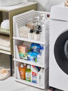 Stackable Closet Storage Baskets, Multi-Functional Foldable Closet Organizer, Closet Storage Boxes, Bathroom Storage Rack, Suitable For Bathroom, Kitchen, Laundry Room, Closet And Office, Teacher's Day, Easter And Valentine's Day Gifts - Multicolor - View 7