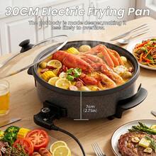 SUPERLEX 1500W Electric Hot Pot, Multifunctional Cooking Pot, Non-Stick Coating For Easy Cleaning, Five-Speed Electric Cooker, Pizza Cooker, Adjustable Temperature, Stew Pot, Braiser, Frying Pan And Stew Pot - UK Plug(220-240V) - View 2