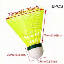 6pcs Badminton Shuttlecocks, Premium Sports Gift, Nylon Material Badminton Training Essential, Elastic Shuttlecocks With Stable Flight And Deformation Resistance, Comes With Storage Can And Packaging Bag - Multicolor - View 6