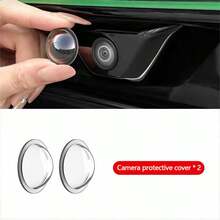 2pcs High Definition Scratch-Resistant Wear-Resistant Adhesive-Backed Non-Destructive Installation Car Camera Protective Cover, Dash Cam Reverse Camera Lens Protector, 360° Panoramic Image Protection, Dust-Proof And Collision-Proof - 2-pack - View 10