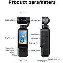 4K Handheld Action Camera, Supports 90° Right/180° Up & Down Rotation, Lighter & More Portable, Suitable For Vlog Video Recording And Life Documentation, With Dual Fill Lights, No App Required, Pocket Vlog Camera, Suitable For Travel And Daily Recording, Back To School Gift - Multi-color B Style - View 7