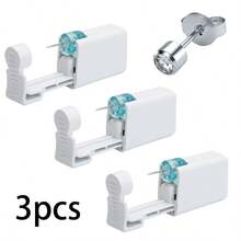 1/3/5/10/20PCS Disposable Ear Piercing Gun Kit Built-In Stainless Steel Earrings Stud Self Ear Piercing Kit - Second Generation Ear Piercing Device_silver White Diamond - View 14