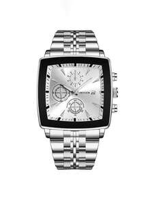 1pc New Unisex Business Luxury Fashion Quartz Watch, Quartz Movement - For Daily And Formal Occasions - Birthday Gift, Anniversary, Graduation Gift - Luxury Design, Fashionable And Exquisite, Party, Valentine's Day, Wedding, Gift For Friends And Family (Box Not Included) - Blue - View 11