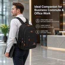 Backpack Men's Business Backpack, Large Capacity Men's And Women's Backpack, Travel Laptop Bag, Durable Hardware, And Comfortable Handheld Design. - Multicolor - View 10