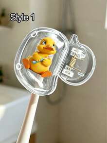 Cute Duck-Shaped Toothbrush Holder, Yellow Duck And White Duck Pattern, Travel Toothbrush Storage Box, Portable Toothbrush Head Protector Clip, Toothbrush Storage Clip, Toothbrush Protective Cover, Protect Toothbrush Head, Portable And Easy To Carry, Dust-Proof Toothbrush Head Cover, Perfect Gift For Couples, Friends, Family, Teachers, Travel Enthusiasts, Home, Dorm, Back To School Season, Vacation Gift, Back To School Gift, Teacher Gift, Best Choice For Travel Enthusiasts, Home Essential - Multicolor - View 12