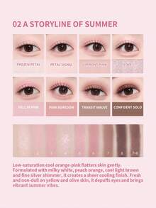 PERIPERA All Take Mood Palette #02 Storyline Of Summer 1 Slim Ruler 眼影盤 6g，冷調櫻桃粉多重質地眼影，適合冷色調與白皙膚色，日常旅行妝容與新手適用 - 02 夏日溫柔粉調 - 查看 3