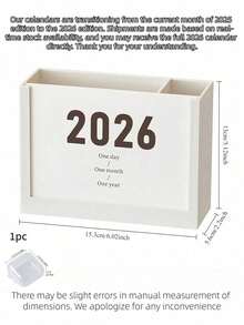 Multifunctional Desktop Organizer With 2026 Calendar Display, Space-Saving Minimalist Student Desk Storage, Sturdy Pencil Holder, Suitable For Study Room, Pen Holder, Office Desk Accessories, Home Decor, Travel Essential - Multicolor - View 12