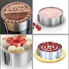15.24-30.48 Cm Stainless Steel Cake Mold, Can Be Used For Universal Size Cake Rings, Stainless Steel Telescopic Cake Mold, Different Heights Can Be Selected, Commonly Used Chiffon Cake Mold, Round Baking Mold, Cake Edge Mold - View 12