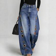 Women Jeans - 藍色 - 查看 12