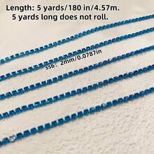 5mm Multi-Color Crystal Rhinestone Cup Chain Trim, Electrophoretic Colorful Crystal Claw Chain, 2mm Dense Single Row Rhinestone Chain, DIY Jewelry Accessories, Clothing Trim - Multicolor - View 24