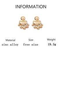 1 Pair Vintage Heavy-Duty Niche Design Exaggerated Yuan Bao Shaped Tassel Earrings, French Style High-End Luxury Women's Earrings - Geometric Earrings - View 7