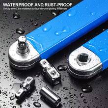 5pcs 2-In-1 Multi-Function Ratchet Offset Extension Wrench Set With 1/2", 1/4" And 3/8" Square Drive Adapters, 180 Degree Rotation, High Torque, Anti-Slip Handle, Durable Metal Material, Suitable For Narrow Spaces, Small Universal Extension Wrench, Automotive Repair Hand Tools (No Letter Version) - A - View 6