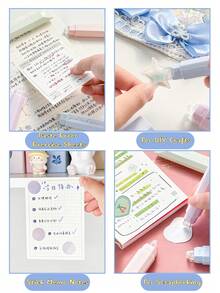 4pcs Adhesive Tape Set, Large Capacity Sticky Tape, Essential Stationery, Suitable For Crafts, Scrapbooking, Photos, School, Office Supplies, Residue-Free, Quick Drying, Back To School Essential - Sets - View 7
