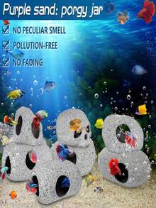 Aquarium Fish Tank Decor Purple Clay Ceramic Pot Shrimp House Cichlid Hiding Cave Breeding Pot Fish House Fish Nest - A - View 7