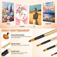 Dom Delfim 35pcs Paint Brushes + 1pc Brush Storage Bag + 1pc Palette Knife - Black - D - View 7
