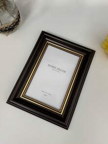 1pc Vintage Style Photo Frame, Pink And Brown With Gold Decorative Accents, Minimalist Fashion Photo Frame, Fits 4x6, 5x7, 6x8, 8x10, A4 Inch Photos, Vertical Desktop Photo Frame, Rectangular, Wall-Mounted Decorative Frame, Suitable For Room Decor, Bedroom Decor, Wedding Photos, Couple Photos, Family Photos, Valentine's Day Gift, Mother's Day Gift, Housewarming Gift, Birthday Gift, Wedding Decor, Art Wall Decor, Back To School Gift, Graduation Gift, Picture Frame - Multicolor - View 3
