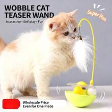 Multifunctional Cat Rolling Ball Toy With Feather Teaser, Bell And Catnip Ball, 360° Rotating Self-Play Interactive Kitten Toy, Durable ABS Material, Relieve Boredom Pet Entertainment Supplies - View 3