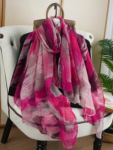 1 pièce Écharpe de luxe 80*180CM, écharpe de voyage polyvalente, châle/foulard imprimé à la mode pour femmes, toutes saisons - Multicolore - Voir 15