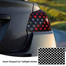 Self-Adhesive Tail Light Hollow Stickers, Romantic Heart Design, Trimmable Size, Universal Fit For Most Car Models, Premium Exterior Decoration - Heart-shaped Taillight Stickers - View 7