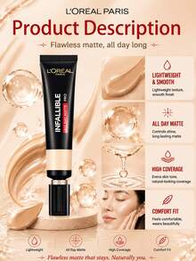 L’Oreal Paris L'Oreal PRO 粉底液 #240，10/35ml，雙重控油配方，高遮瑕，防水防暈染，輕盈配方，持久霧面妝效，適合油性肌膚 - 吸油棒PRO恆放溢彩持色粉底液#240 - 查看 9