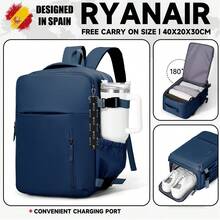 Wizz Air Ryanair 機艙背包 40x20x30cm - 14 吋筆電隔層，附真空壓縮袋與手動幫浦組，鞋子收納，適合短途旅行，機艙隨身包，輕巧旅行裝備 - 彩色 - 查看 8