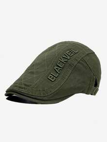 British Vintage Beret Men's Casual Flat Cap Newsboy Cap With 3D Embroidery - BLACKVEIL - View 4