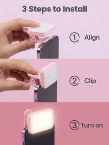 1pc LED Selfie Fill Light, 3 Lighting Modes, Portable Mini Clip-On Fill Light, Suitable For Makeup, Live Streaming, Zoom Meetings, Rechargeable, Compatible With Phone, Camera, Home Decor, Room Decor, Halloween Decor, 250mAh - Fill Light - View 9