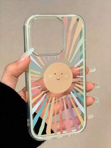 1pc Sun & Rainbow Pattern Phone Case Compatible With Apple 17/17Pro/17promax/16/16Pro/16promax/15/15Pro/15promax/14/14Pro/14promax/13/12/11 - Multicolor - View 2