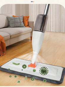 1 Set Spray Mop With Cleaning Cloth, Stainless Steel Pole, Sturdy And Durable, Wide Panel, Effortless Cleaning, Dry And Wet Mop, Non-Stick Hair, Flat Mop, Hands-Free Mop, Integrated Handle With Light Pressure Spray. Disinfection, Deodorization, Cleaning, Maintenance, No Water Stain Residue. Household Cleaning Tool, Kitchen Cleaning Tool. Suitable For Floors, Tiles, Marble, Wall Panels And More. Holiday Gift - Random Color - View 4