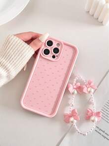Bowknot Painted Grooved Pink Added Bracelet Thickened Precision Hole Minimalist Anti-Drop Thick Phone Protective Case Print Suitable For IP17/IP17PROMAX/Iphone16/Iphone16pro/Iphone16promax/IPhone16plusiphone15 XR /7/8 Iphone15Promax/12PROMAX/13PROMAX/14PROMAX 13 14 11 12p14 Women P11 Soft Shell P12 Anti-Drop XS.XR /78P.78GES2 Phone Case Protective Cover Galaxy S24 Ultra/S23FE/S22/S21/S20/A52S/A15/A03 - Multicolor - View 5