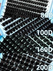580pcs D Curl Mixed Length 8-16mm+10-18mm Fluffy Lightweight Natural Eyelash Extensions DIY Reusable Eyelash Clusters, Eyelash Clusters, D Curl Single Eyelashes, False Eyelashes - D - View 5