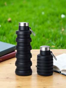 Daily Use Silicone Folding Water Cup With Screw Lid, Sports Outdoor Portable Collapsible Water Bottle - Multicolor - View 8