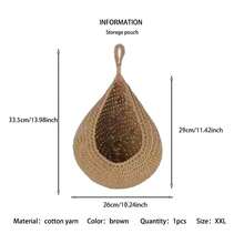 1pc Bohemian Style Woven Hanging Basket, Teardrop Shaped, Great For Storing Vegetables And Fruits, Kitchen Storage - Multicolor - View 10