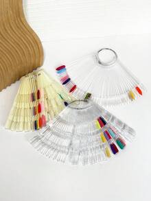 Nail Art Practice Display Finger Bamboo Joint Display Board 150 Colors Fan-Shaped Color Card 3-Section Multi-Color Board Color Palette 3-In-1 Nail Polish Gel Color Board Practice Finger - Multicolor - View 1
