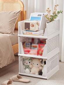 Stackable Closet Storage Baskets, Multi-Functional Foldable Closet Organizer, Closet Storage Boxes, Bathroom Storage Rack, Suitable For Bathroom, Kitchen, Laundry Room, Closet And Office, Teacher's Day, Easter And Valentine's Day Gifts - Multicolor - View 5