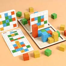 Battle Blocks Game, 1 Set Boxed Wooden 2-Player Free DIY Creative Number Shape Educational Desktop Toy, Double-Sided Stepped Challenge Cards, Supports Number Array Reasoning And 3D Spatial Scene Assembly Dual Gameplay, Cultivates Children's Spatial Imagination And Creativity, Comprehensive Intellectual Development, Parent-Child Interaction, Classroom Teaching First Choice, Birthday, Halloween, Christmas Gift For Girls And Boys - Multicolor - View 5
