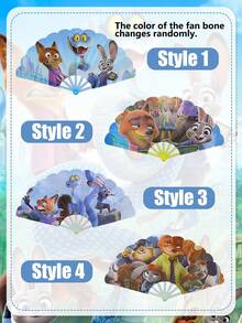 Disney Animal World Themed Folding Fan, Printed With Judy And Nick Characters. Portable Hand Fan, Suitable For Summer And Daily Use. Durable And Easy To Open And Close, Compact And Lightweight, Can Be Easily Placed In Bag Or Pocket. - Fan - View 6