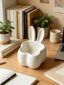 Cute Rabbit Storage Bowl (3D Printed) Desktop Key & Coin Tray, Entryway Jewelry & Cosmetic Organizer, Living Room Coffee Table Candy & Snack Container, Bedroom Nightstand Sundries Organizer, Creative Adorable Home Decor Ornament - Multicolor - View 5