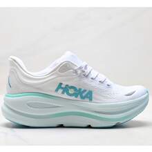 Hoka One One 新款女款春夏 Bondi 9 道路跑鞋，透氣、輕量、舒適、緩震、防滑，四季皆宜，白色玉色 - 白玉女鞋 - 查看 3