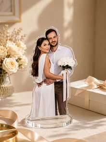 Soporte de acrílico personalizado, foto de acrílico personalizada, recuerdo de acrílico exclusivo, decoración de foto personalizada, recuerdo perfecto para parejas, adecuado para dormitorio, sala de té, oficina, exhibición de boda, regalo ideal para recién casados, parejas, novio/novia, también perfecto como regalo exquisito para compromiso, boda, aniversario - Multicolor - Ver 8
