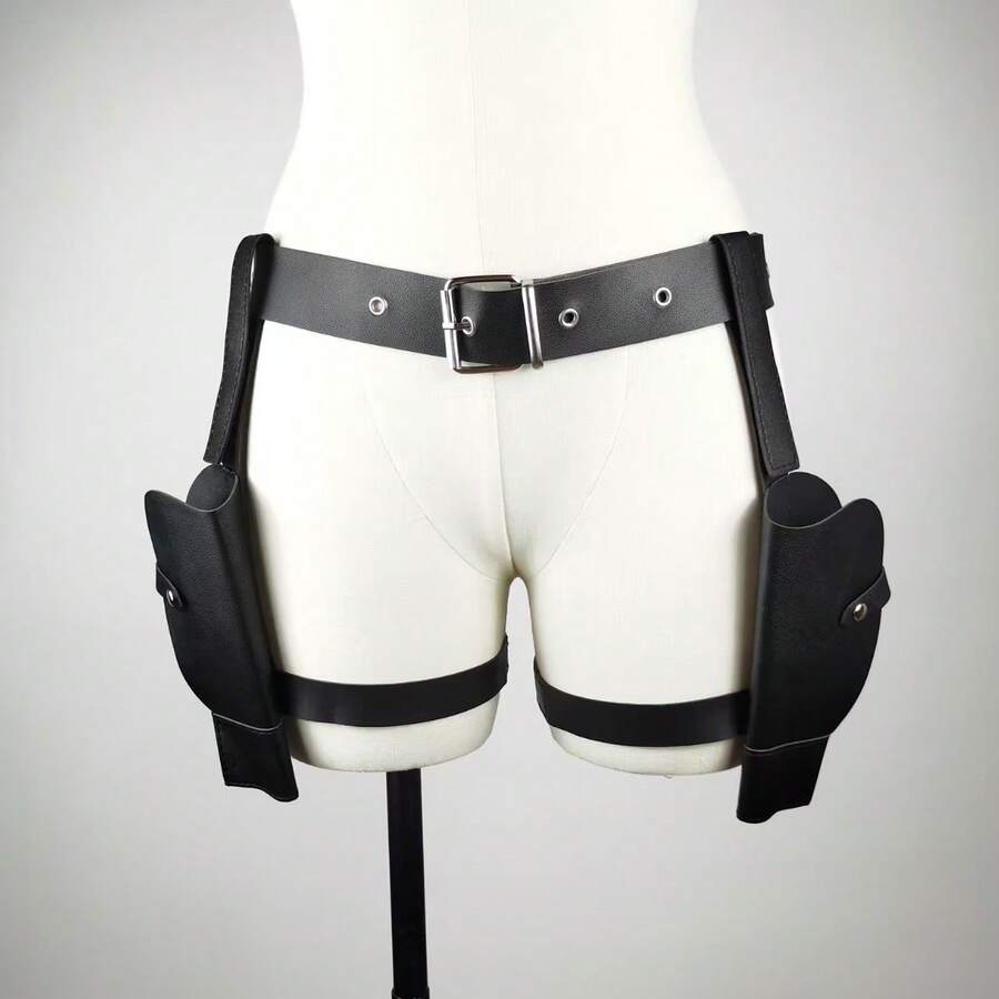 Medieval Viking Vintage Faux Leather Belt With Dual Holsters And Dual ...