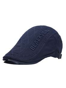 British Vintage Beret Men's Casual Flat Cap Newsboy Cap With 3D Embroidery - BLACKVEIL - View 8