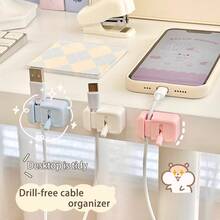 桌面線材收納器－簡易免鑽孔邊緣安裝式充電線與數據線固定座 - 彩色 - 查看 1
